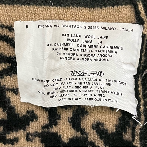 Etro Milano Wool Cashmere Angora knit open cardigan jacket Italy SZ 48 (US M/L) - Picture 7 of 12